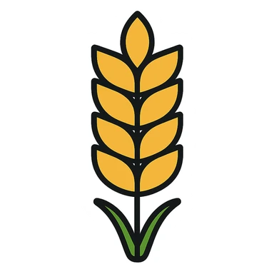 minimal flat icon style single stalk of wheat sticker