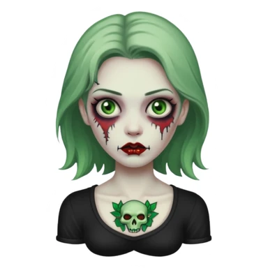 lady zombie with tattoo sticker