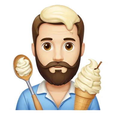 bearded man ice cream sticker