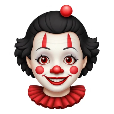very short black haired clown sticker