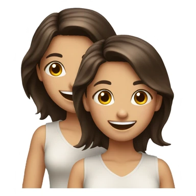 3 happy brunette girls having fun sticker