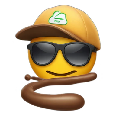 Happy Poop in sport sunglasses and sport cap sticker