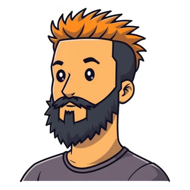 man with beard and spiky hairstyle sticker