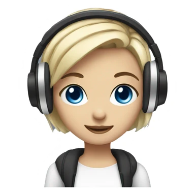 Anastasiia with blue eyes with headphones sticker