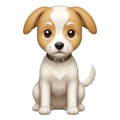 a full body white beagle x maltese x chi dog the size of a kelpie with light brown ears and a light brown patch on one eye sticker