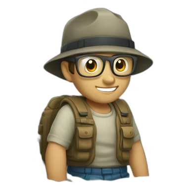 castor dans une riviere sticker