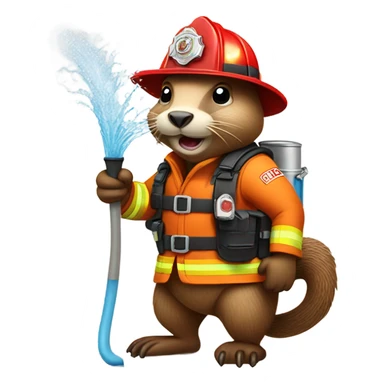 Beaver firefighter putting out a fire  sticker