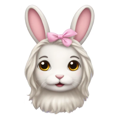 Bunny wearing hair clips  sticker