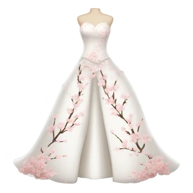 Wedding dress beautiful finish with cherry bloom  sticker