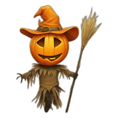 evil orange scarecrow sticker