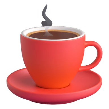 realistic 3D coffee cup with soft lighting sticker