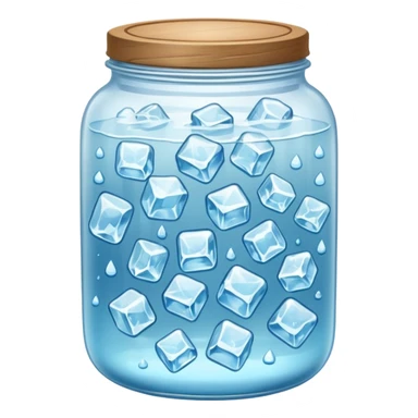 SLIM ICE JAR WITH LOTS OF ICE WITHOUT LID ON sticker