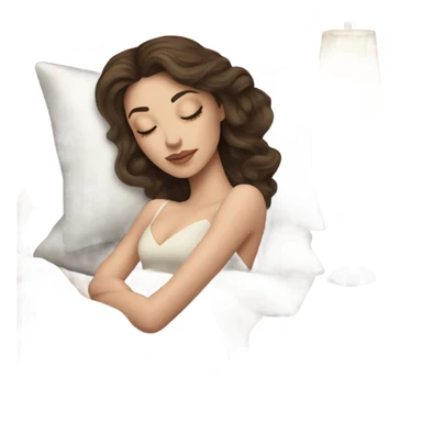 sleeping beauty brunette white girl with a silk pillow sticker