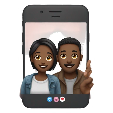 Cute couple on video call sticker