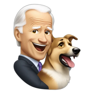 Joe biden being bit by german sheppard sticker