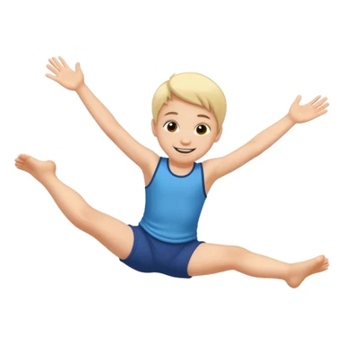 child tumbling forward, energetic sticker