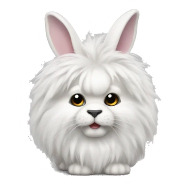 Fluffy white lionhead rabbit with black around his eye sticker