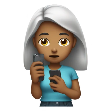 Girl holding phone in hand looking angry sticker
