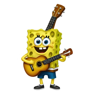 SpongeBob playing ukulele  sticker