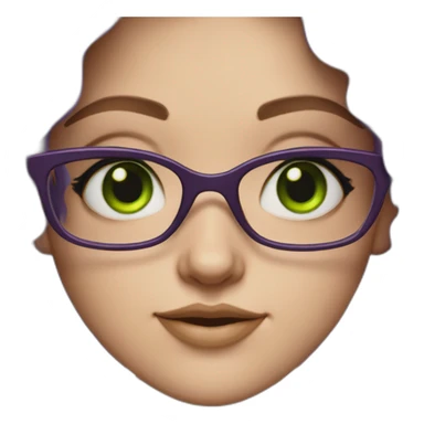 white-girl-purple-wavy-hair-green-eyes-square-glasses sticker