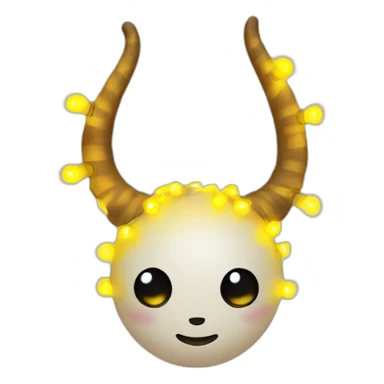 horns with yellow Christmas lights sticker