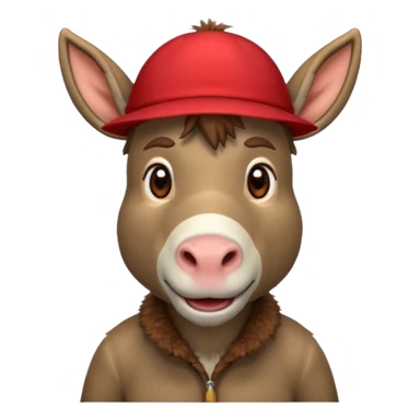donkey with red hat sticker