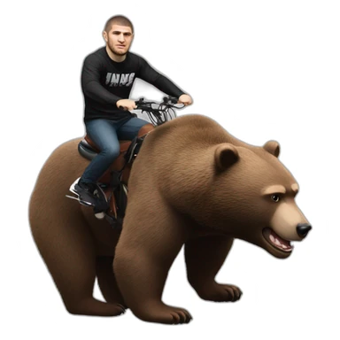 khabib nurmagomedov riding a bear  sticker