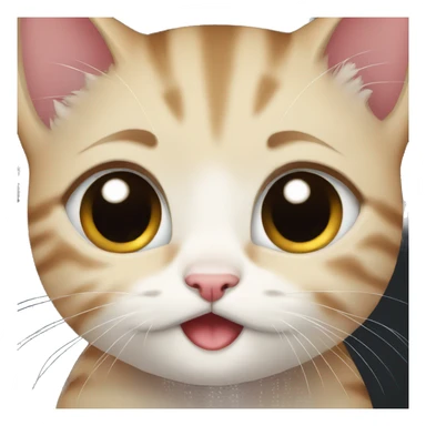 female kitten black cute with big eyes crying sticker