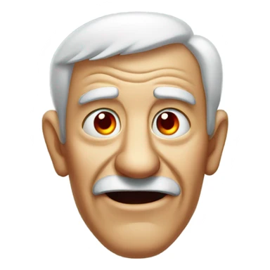  old man with wide open red eyes and his tongue sticking out sticker