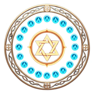 Spell circle activating under feet, runes igniting outward sticker