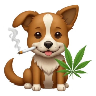 Dog smoking weed sticker