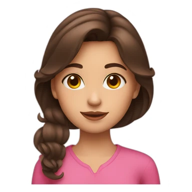 Brunette girl with hearts sticker