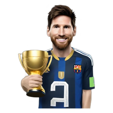 leonel messi levantando la copa del mundial sticker