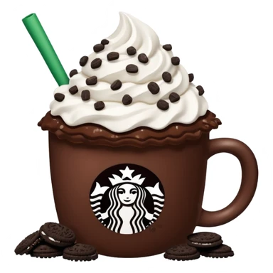 Starbucks hot cocoa with whipped cream and Oreo cookie crumbles  sticker