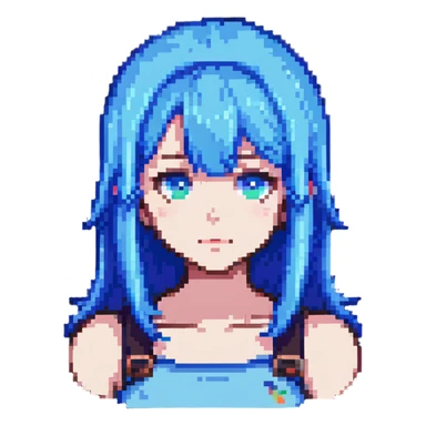 anime girl with blue hair sticker