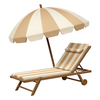coconut beige sun lounger with matching beach umbrella sticker