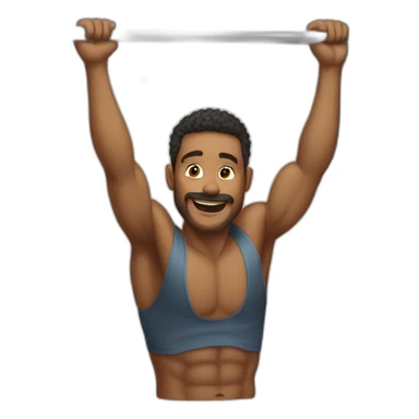 man doing a pull up sticker