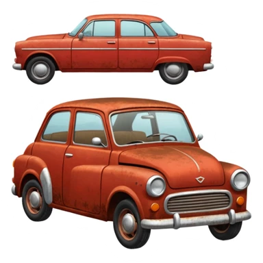 a red crappy car sticker