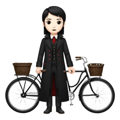 vampire stand with bicycle. sticker