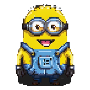happy Minion pixel art character sticker