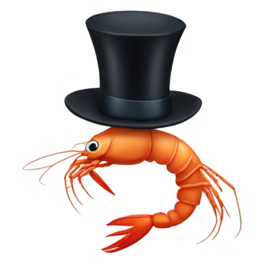Shrimp with top hat  sticker