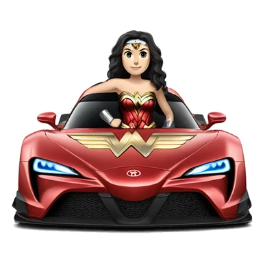 Linsey Wagner as Wonder Woman Long wheelbase widened Toyota 86 hypercar racer sticker