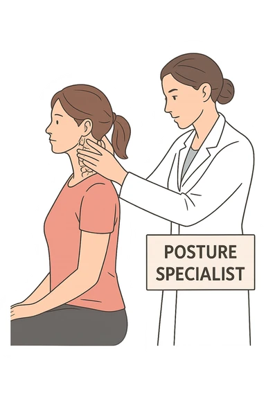 Donna dal posturologo per il suo problema alla cervicale sticker