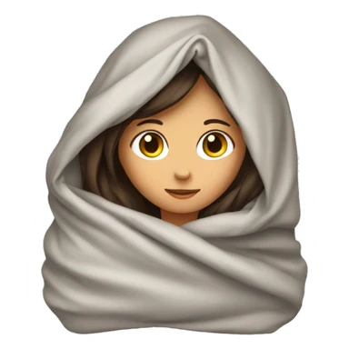 Brunette girl folded in blanket sticker