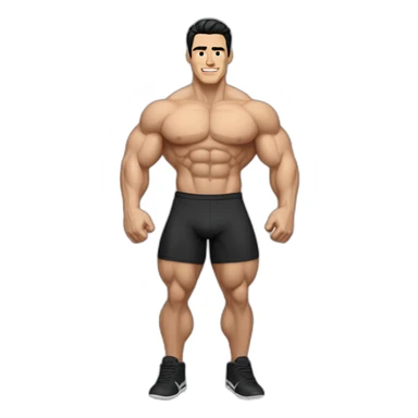 caucasian male bodybuilder black hair black sneakers sticker