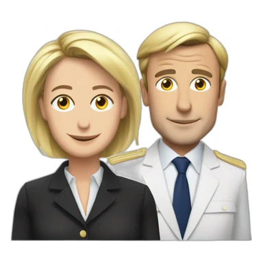 Macron et marine lepen sticker