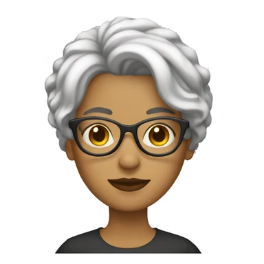 mujer blanca con lentes, pelo corto de color oscuro sticker