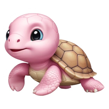 tiny light pink baby turtle in a cute pose sticker