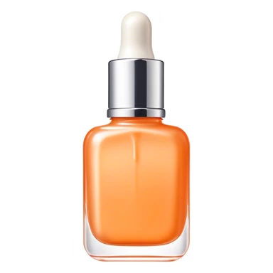 , pastel orange lip oil bottle with a subtle shimmer, giving off a luxurious and hydrating vibe. The bottle is slightly translucent with a soft orange hue sticker