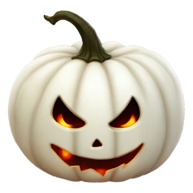 Halloween white pumpkin, red glow, evil sticker